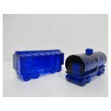 Vintage BOYD Cobalt Blue Glass Train Set