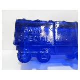 Vintage BOYD Cobalt Blue Glass Train Set