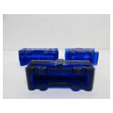 Vintage BOYD Cobalt Blue Glass Train Set