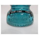 Hemingray CD 208 Cross X-Top Aqua Blue Glass Insulator