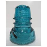 Hemingray CD 208 Cross X-Top Aqua Blue Glass Insulator