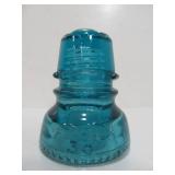 Hemingray CD 208 Cross X-Top Aqua Blue Glass Insulator