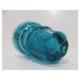 Hemingray CD 208 Cross X-Top Aqua Blue Glass Insulator
