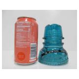Hemingray CD 208 Cross X-Top Aqua Blue Glass Insulator