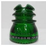 Antique Hemingray 43 CD 214 "7up" Green Glass Insulator