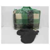 Unused Vintage FARIBO Woolen Mills Wool Blanket & Winona Knits Wool Mittens