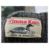 Unused Vintage FARIBO Woolen Mills Wool Blanket & Winona Knits Wool Mittens