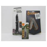 3 Brand New Lockback Folding Knives