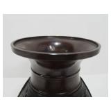 Signed Mid 20th Century Japanese Bronze Vase w/Birds