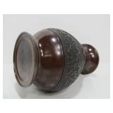 Signed Mid 20th Century Japanese Bronze Vase w/Birds