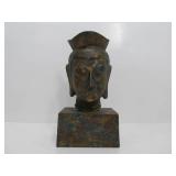 Vintage Cast Metal Buddha Head on Stand
