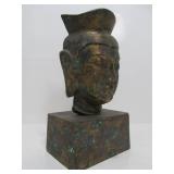 Vintage Cast Metal Buddha Head on Stand