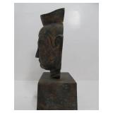 Vintage Cast Metal Buddha Head on Stand