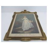 Antique Ornately Framed Victorian Litho Print - "Le Retour de la Promenade"