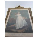 Antique Ornately Framed Victorian Litho Print - "Le Retour de la Promenade"