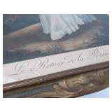 Antique Ornately Framed Victorian Litho Print - "Le Retour de la Promenade"