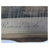Antique Ornately Framed Victorian Litho Print - "Le Retour de la Promenade"