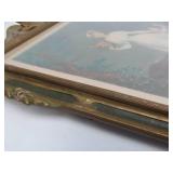 Antique Ornately Framed Victorian Litho Print - "Le Retour de la Promenade"
