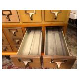 Pair of Vintage Multi-Drawer Stacking Library Catalog Cabinets