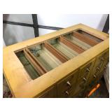 Pair of Vintage Multi-Drawer Stacking Library Catalog Cabinets
