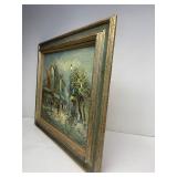 Excellent Vintage Signed Paris Street Scene Oil on Canvas Painting