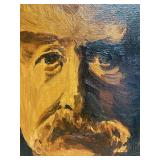 Signed Vintage oil on Canvas Portrait Painting of Mark Twain