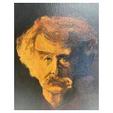 Signed Vintage oil on Canvas Portrait Painting of Mark Twain