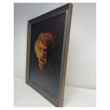 Signed Vintage oil on Canvas Portrait Painting of Mark Twain