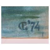 Signed Vintage Oil on Canvas Steamship Painting