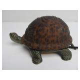 Working Stained Glass & Brass Turtle Lamp