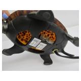 Working Stained Glass & Brass Turtle Lamp