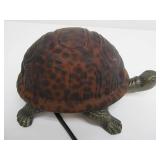 Working Stained Glass & Brass Turtle Lamp