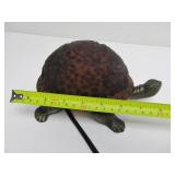 Working Stained Glass & Brass Turtle Lamp
