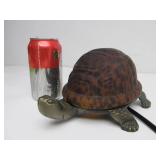 Working Stained Glass & Brass Turtle Lamp