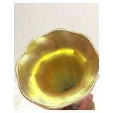 Beautiful Signed Iridescent Art Glass Vase by Steven Lundberg