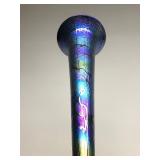 Stunning Signed Iridescent Blue/Purple Art Glass Vase