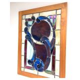 Excellent Vintage Framed Stained Glass Window