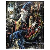 Excellent Vintage Signed Melody M. Pena Etched WIZARD Art Print