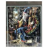 Excellent Vintage Signed Melody M. Pena Etched WIZARD Art Print