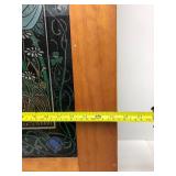 Lovely Vintage Colorful Stained Glass Style Framed window Hanging - "Summer"