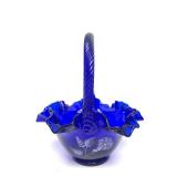 Beautiful Group of Hand Painted & Signed FENTON Cobalt Blue Art Glass