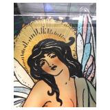 Lovely Vintage Colorful Stained Glass Style Framed window Hanging - "Summer"