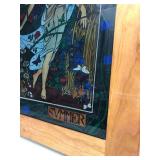Lovely Vintage Colorful Stained Glass Style Framed window Hanging - "Summer"