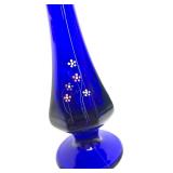 Beautiful Group of Hand Painted & Signed FENTON Cobalt Blue Art Glass