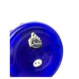 Beautiful Vintage Cobalt Blue Handmade FENTON Glass Wheat Vase