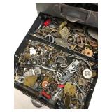 2 Vintage Small Industrial Parts Cabinets Full of Hardware etc