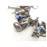 Wonderful Heavy Thick Vintage Sterling Silver Charm Bracelet