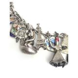 Wonderful Heavy Thick Vintage Sterling Silver Charm Bracelet