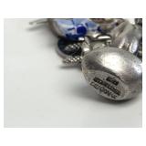 Wonderful Heavy Thick Vintage Sterling Silver Charm Bracelet