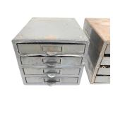 2 Vintage Small Industrial Parts Cabinets Full of Hardware etc